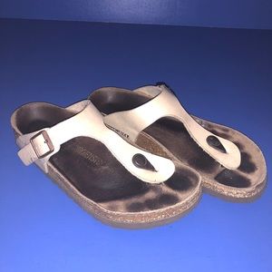 Birkenstock Gizeh Thong Sandal Cream Size 37